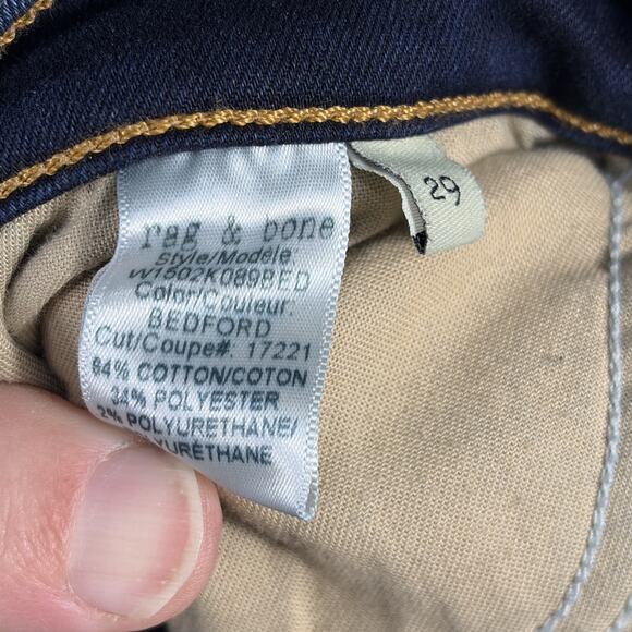 Rag & Bone Slim‎ Skinny Bedford Jeans Sz 29 - Picture 11 of 13